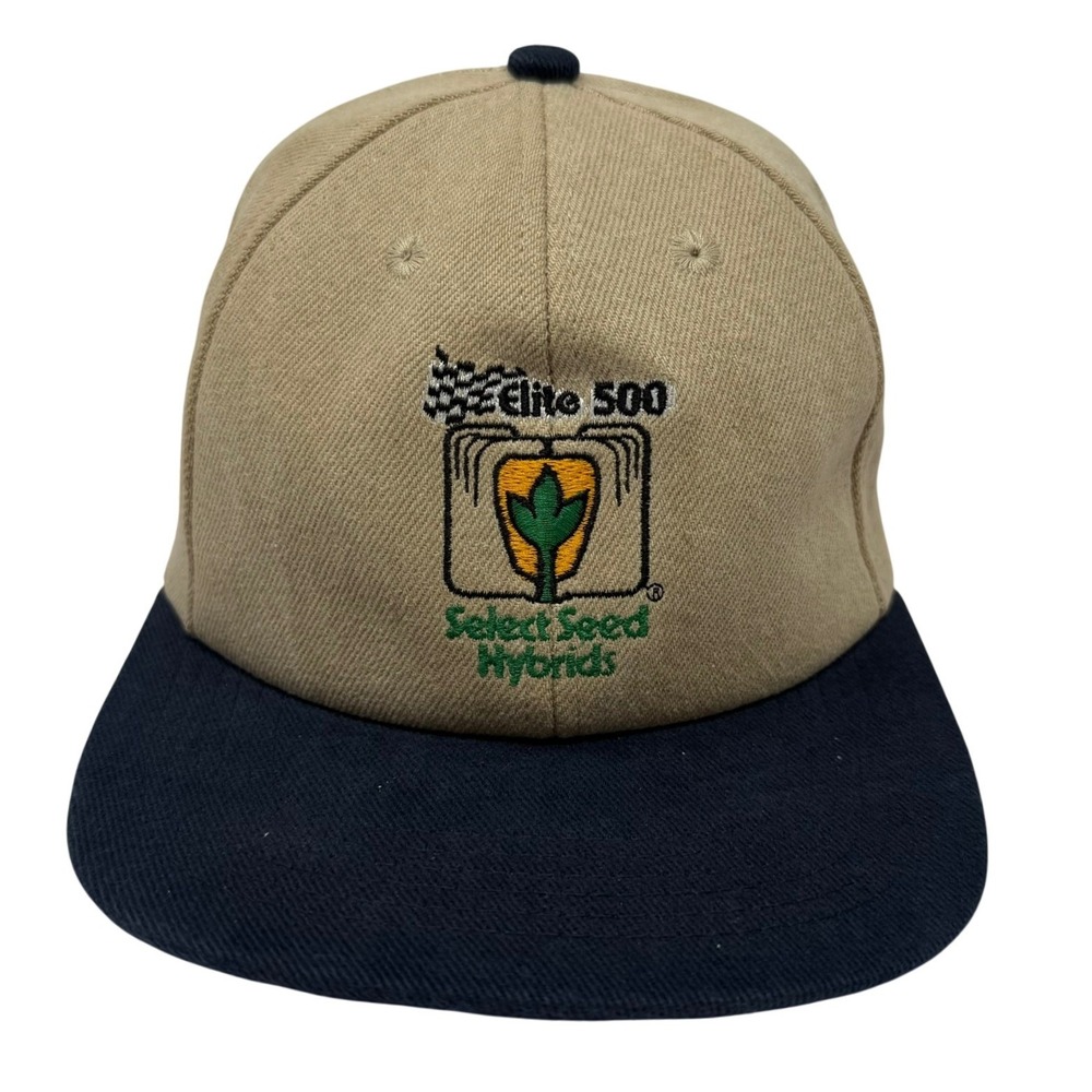 Select Seed Hybrids Elite 500 K-Products Snapback Hat Mens Tan Blue Vintage